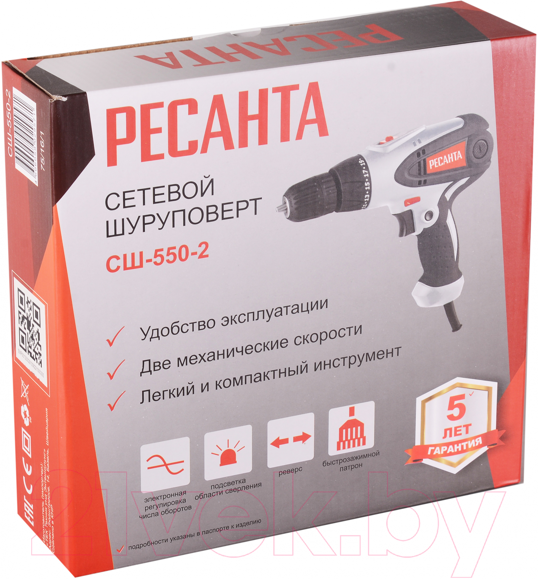 Дрель-шуруповерт Ресанта СШ-550-2 (75/16/1)