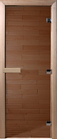 Стеклянная дверь для бани/сауны Doorwood Теплый день 190x80 (бронза, коробка осина) - 