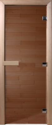 Стеклянная дверь для бани/сауны Doorwood Теплый день 190x80 (бронза, коробка осина)