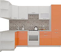 Готовая кухня ВерсоМебель ЭкоЛайт-5 1.3x2.7 левая (белый/манго) - 
