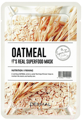 Маска для лица тканевая Dermal It's Real Superfood Mask Овсянка (25г)