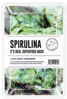 Маска для лица тканевая Dermal It's Real Superfood Mask Спирулина (25г) - 