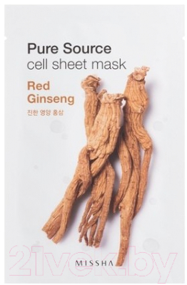 Маска для лица тканевая Missha Pure Source Red Ginseng (21г)