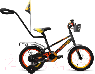 Детский велосипед с ручкой Forward Meteor 14 2018 / RBKW8LNF1006 (14, серый)