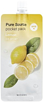 Маска для лица гелевая Missha Pure Source Pocket Pack Lemon ночная (10мл) - 