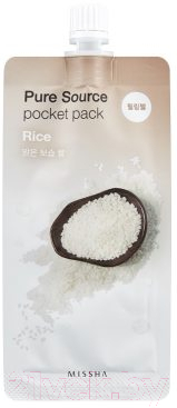 Маска для лица гелевая Missha Pure Source Pocket Pack Rice (10мл)