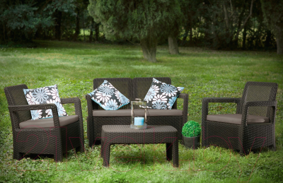 Комплект садовой мебели Keter Tarifa Lounge Set / 223787 (коричневый)
