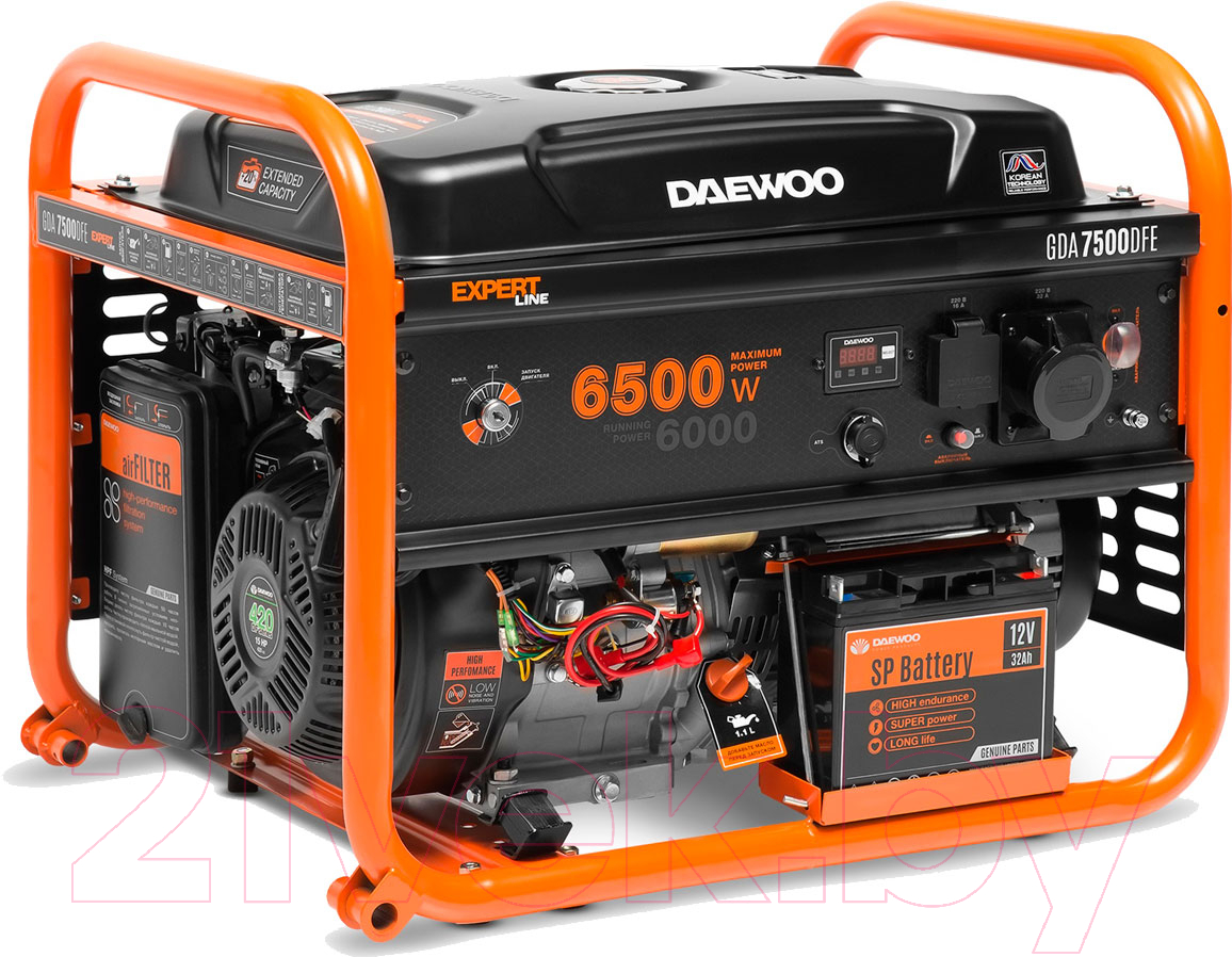 Бензиновый генератор Daewoo Power GDA 7500DFE