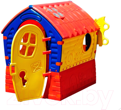 Домик для детской площадки PalPlay Лилипут 6801 со светом и музыкой (желтый/красный/синий)