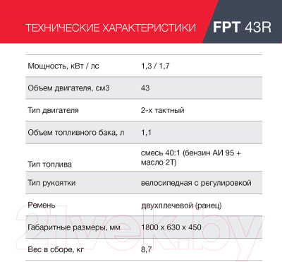 Бензокоса Fubag FPT 43 R / 41047 (38711)