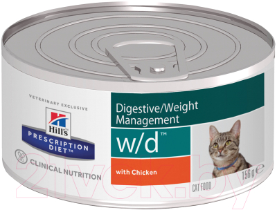 Влажный корм для кошек Hill's Prescription Diet Digestive/Weight Management w/d (156г)