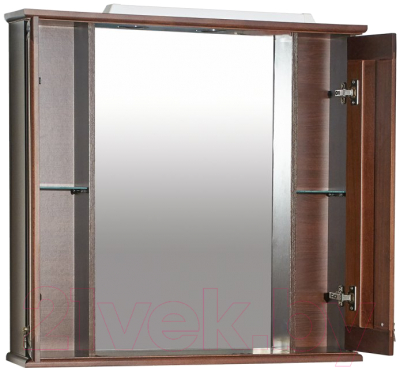 Шкаф с зеркалом для ванной Misty Дублин 90 / П-Дбл03090-80252Ш