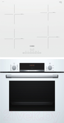 

Комплект встраиваемой техники Bosch, HBF534EW0R + PUE612FF1J