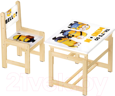 Комплект мебели с детским столом Polini Kids Fun 400 SM Миньоны (желтый)