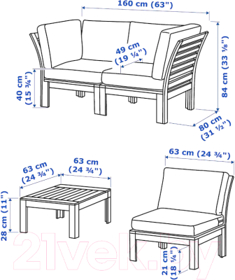 Комплект садовой мебели Ikea Эпларо 592.609.44
