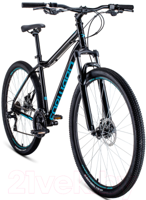 Велосипед Forward Sporting 29 2.0 Disc 2020 / RBKW0MN9Q003 (17, черный/бирюзовый)