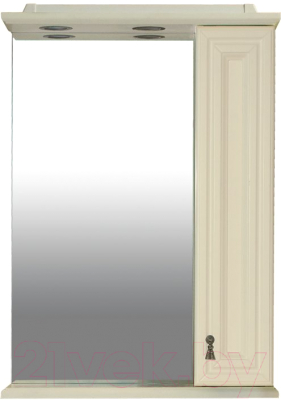 Шкаф с зеркалом для ванной Misty Лувр 60 R / П-Лвр03060-1014П (слоновая кость)