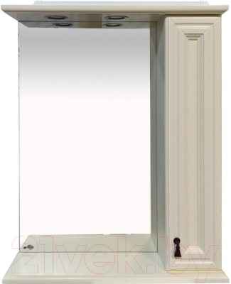 Шкаф с зеркалом для ванной Misty Лувр 65 R / П-Лвр03065-1014П (слоновая кость)