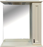 Шкаф с зеркалом для ванной Misty Лувр 75 R / П-Лвр03075-1014П (слоновая кость) - 