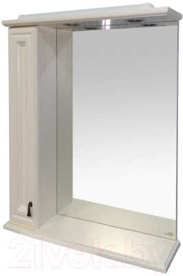 Шкаф с зеркалом для ванной Misty Лувр 85 L / П-Лвр03085-1014Л (слоновая кость)