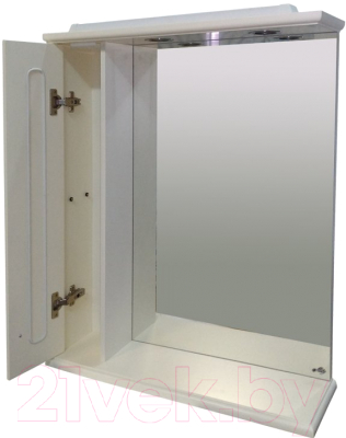 Шкаф с зеркалом для ванной Misty Лувр 85 L / П-Лвр03085-1014Л (слоновая кость)