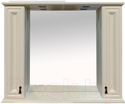 Шкаф с зеркалом для ванной Misty Лувр 105 / П-Лвр03105-10142Ш (слоновая кость)