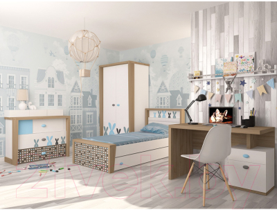

Односпальная кровать ABC-King, Mix Bunny №3 90x160 / MIX-01-03-K-BB