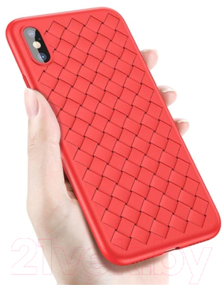 Чехол-накладка Baseus BV Weaving для iPhone X (красный)