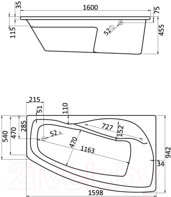 Ванна акриловая Santek Майорка XL 160x95 R (с каркасом и экраном)