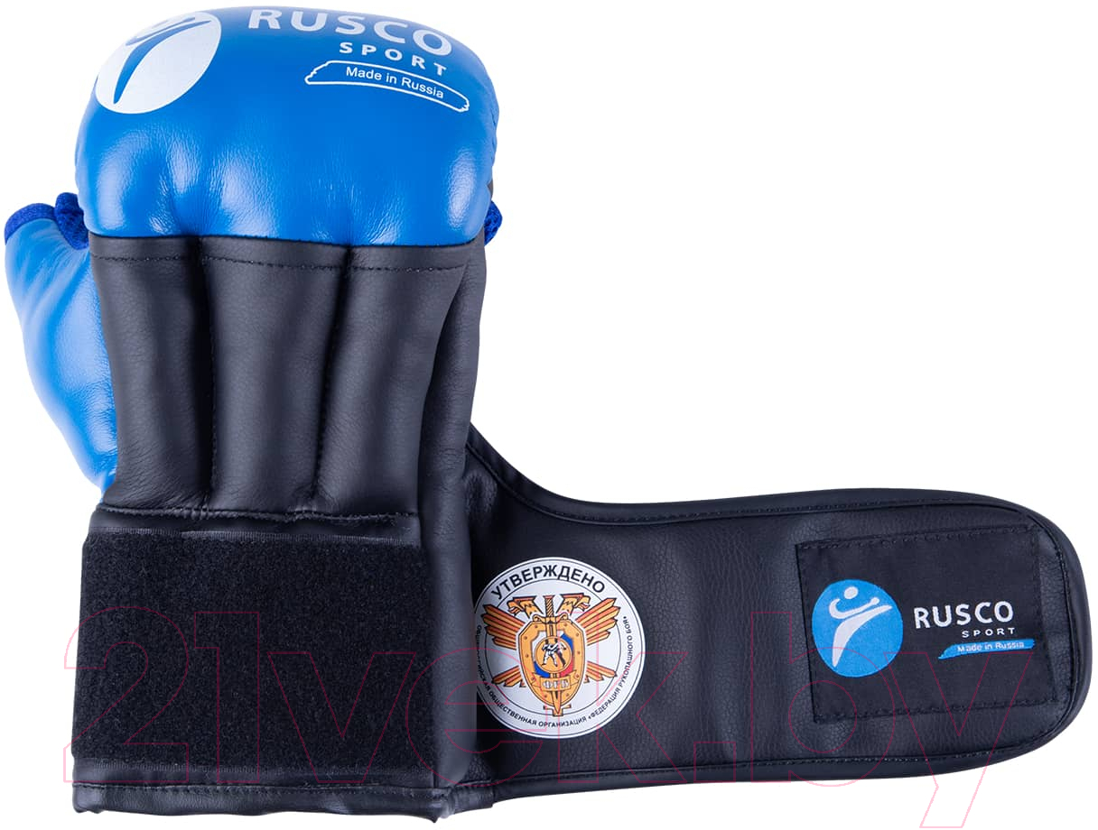 Перчатки для рукопашного боя RuscoSport Pro (р-р 4, синий) — фото 5