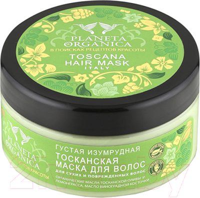 Маска для волос Planeta Organica Густая изумрудная тосканская д/сухих поврежденных волос (300мл)