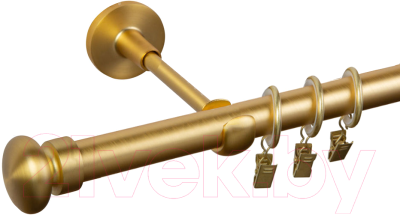 Карниз для штор АС ФОРОС Dance D19Г + наконечники Шар плоский матовое золото (3м, матовое золото)