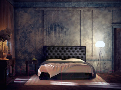 Двуспальная кровать ДеньНочь Дарина К03 KR00-13еС 160x200 (MN03/MN03) - Товар другого цвета и материала в интерьере 