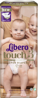 Подгузники детские Libero Touch 3 Midi 4-8кг (50шт)