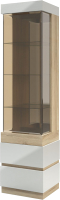 Шкаф-пенал с витриной Мебель-КМК Хилтон 0651.18 левый (дуб санома/белый глянец) - 