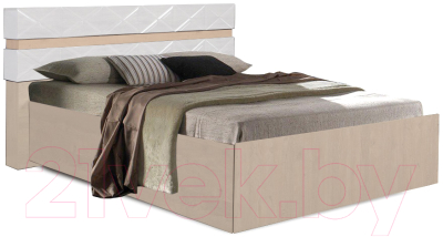 Двуспальная кровать Мебель-КМК 1600 Монако 1 0673.3 (дуб сонома/дуб полярный)