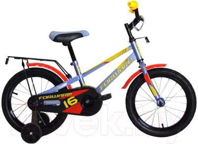 Детский велосипед Forward Meteor 12 2020 / RBKW0LNE1019 (серо-голубой/желтый)