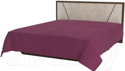 Двуспальная кровать Мебель-КМК Нирвана 1 0745 (дуб кентербери/камень серый)