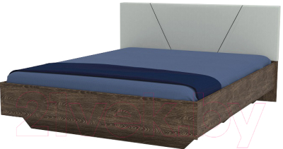 Двуспальная кровать Мебель-КМК 1600 Нирвана 2 0746 (дуб кентербери/Garden 17)