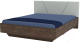 Двуспальная кровать Мебель-КМК 1600 Нирвана 2 0746 (дуб кентербери/Garden 17) - 