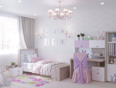 

Односпальная кровать ABC-King, Mix Bunny №2 90x160 / MIX-01-02-K-BP