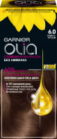 Крем-краска для волос Garnier Olia 6.0 (темно-русый) - 