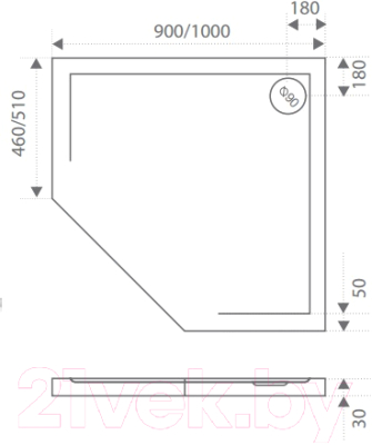 Душевой поддон Good Door Пента 90x90 (мрамор)