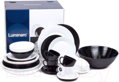 Набор столовой посуды Luminarc Harena Black/White P9626 (38пр)