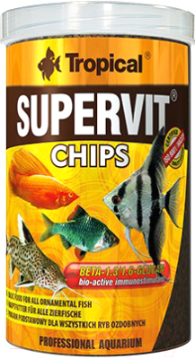Корм для рыб TROPICAL Supervit Chips / 60814 (250мл)