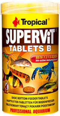 Корм для рыб TROPICAL Supervit Tablets B / 20632 (200шт/50мл)