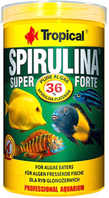Корм для рыб TROPICAL Super Spirulina Forte / 77234 (250мл)