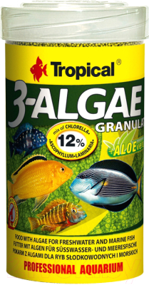 Корм для рыб TROPICAL 3-Algae Granulat / 60524 (250мл)