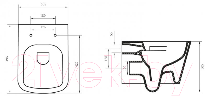 Унитаз подвесной BelBagno Albano BB120CHR