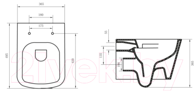 Унитаз подвесной BelBagno Albano BB120CHR